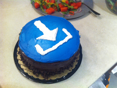 Blue Button Cake